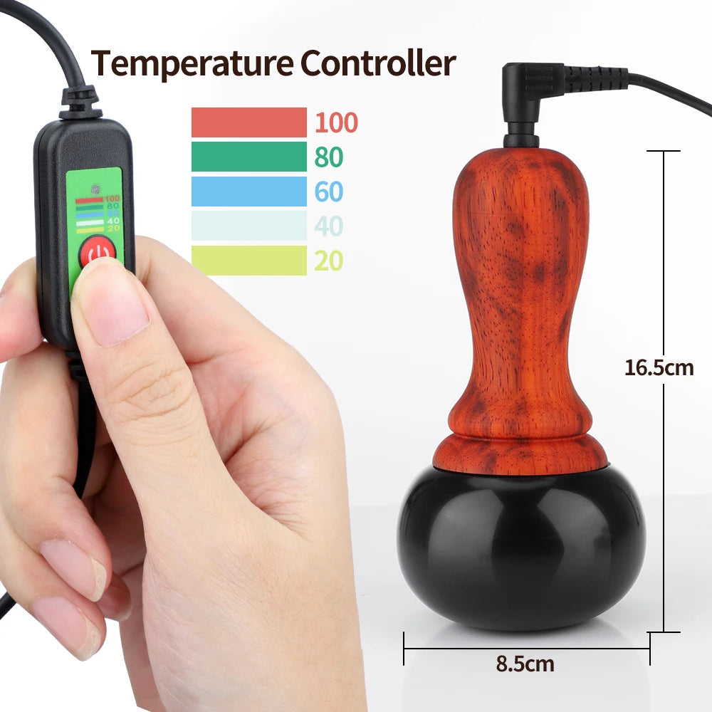Hot Stones for Massage with Warmer Bianstone Tai Chi Ball Gua Sha Scraping Massager for Facial Eyes Abdomen Back Home SPA Relax Peaceful Pleasures Health and Wellness