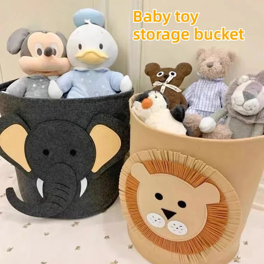 Large Felt Kids Toy & Laundry Basket – Cartoon Animal Design Kids Storage Basket Peaceful Pleasures Health and Wellness