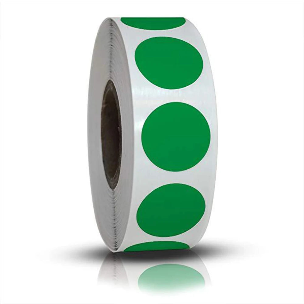 Pink Green 1 Inch 500 Pcs /Roll Stationery Round Dot Labels Stickers Color Labels Stickers Chroma Label Stickers Mark stickers Peaceful Pleasures Health and Wellness green