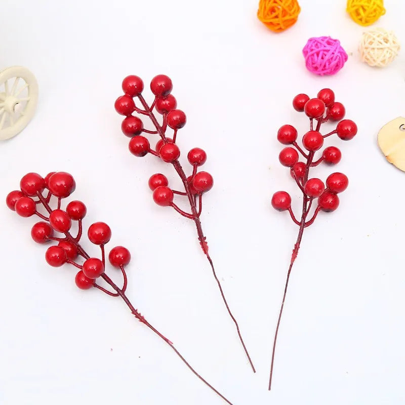 Artificial Red Berry Branches 7.87" | Christmas & Holiday Décor