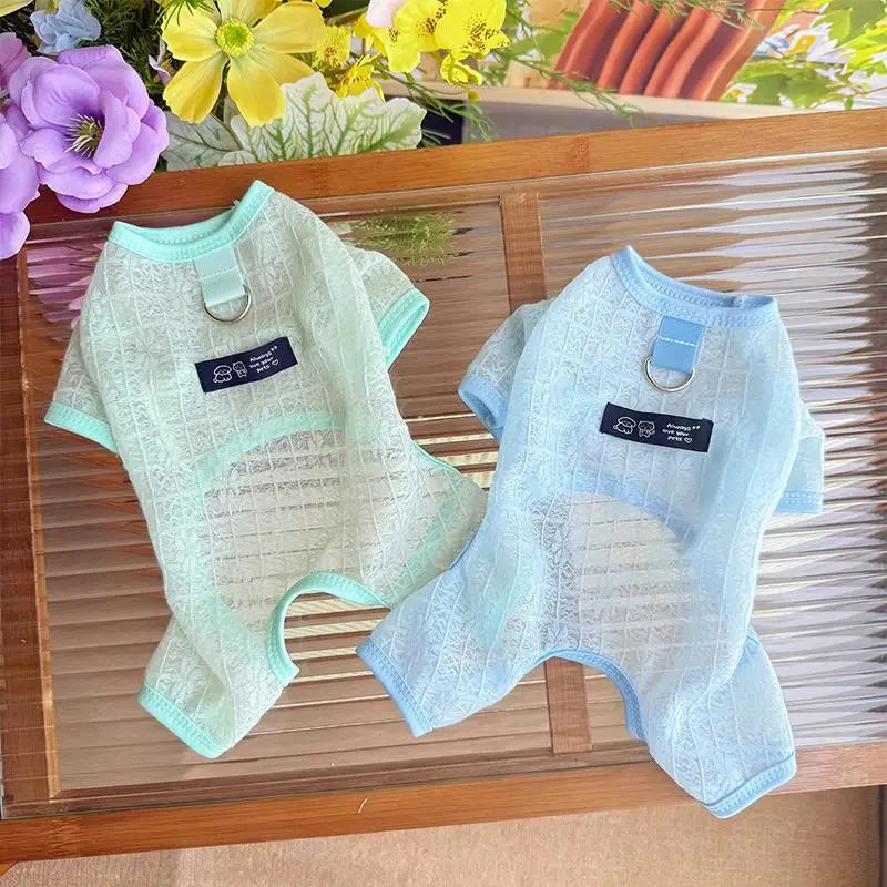 Summer Dog Mesh Jumpsuit | Breathable Sun Protection Puppy Outfit