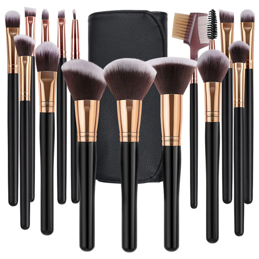 RUNTOIN 16-Piece Makeup Brush Set – Soft Synthetic Brushes