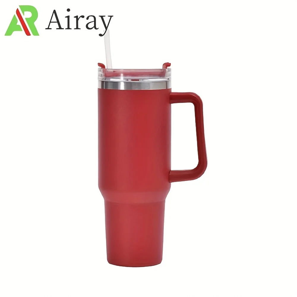 40oz Insulated Stainless Steel Tumbler with Handle & Straw Lid