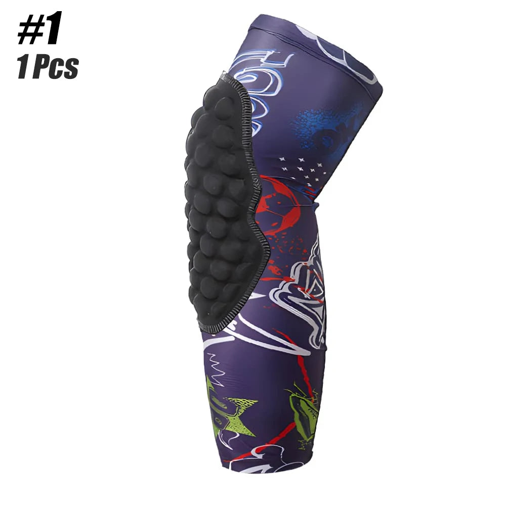 1Pcs Sports Kneepad Honeycomb Kids Child Knee Pads Basketball Gym Knee Protector Braces Support Football Compression Leg Sleeves Peaceful Pleasures Health and Wellness 1-Text Graffiti YL