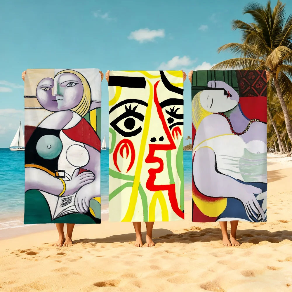 Pablo Picasso Art Quick-Dry Beach Towel | Soft Pool & Travel Art Beach Towel Peaceful Pleasures Health and Wellness