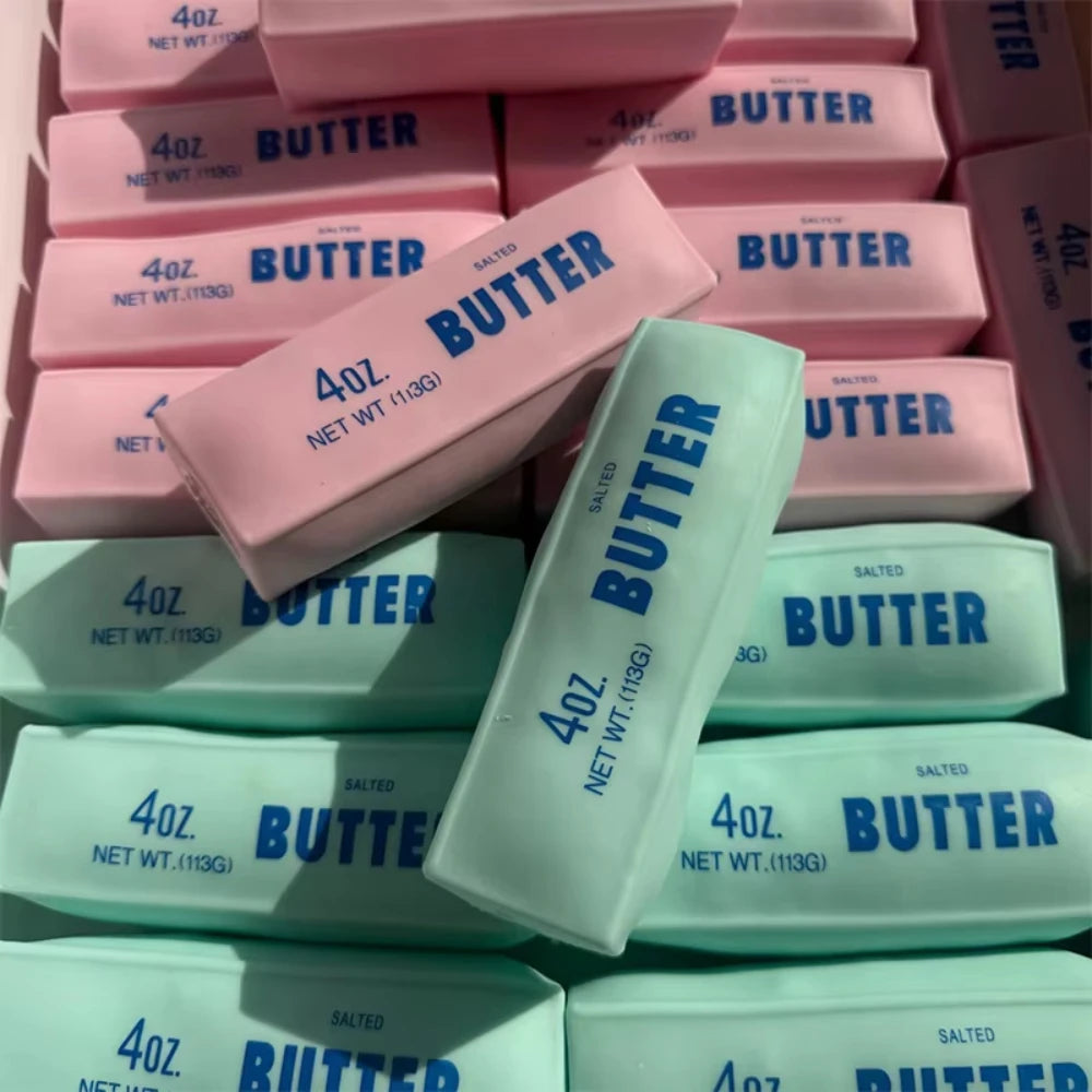 Butter Stick Squishy Stress Ball ADHD Fidget Toy Crunchy Squeeze Toy Round Blocks Filled ASMR Anti Stress Release Hand Gift Toy Peaceful Pleasures Health and Wellness