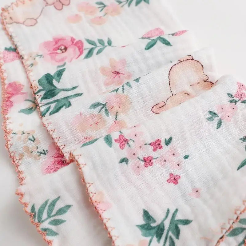 Baby Muslin Cotton Washcloth – Soft Newborn Wipe & Bib