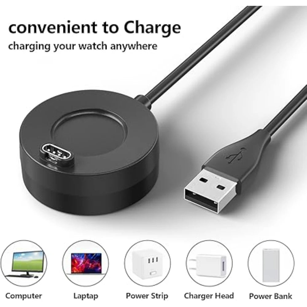 For Garmin Forerunner 965 955 945 935 745 265 255 245 55 45 USB Charger Smartwatch Charging Dock Cable Replacement Charger Peaceful Pleasures Health and Wellness