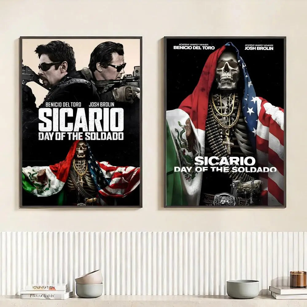 Sicario Movie Poster HD Self-Adhesive Waterproof Wall Art Movie Wall Poster Peaceful Pleasures Health and Wellness