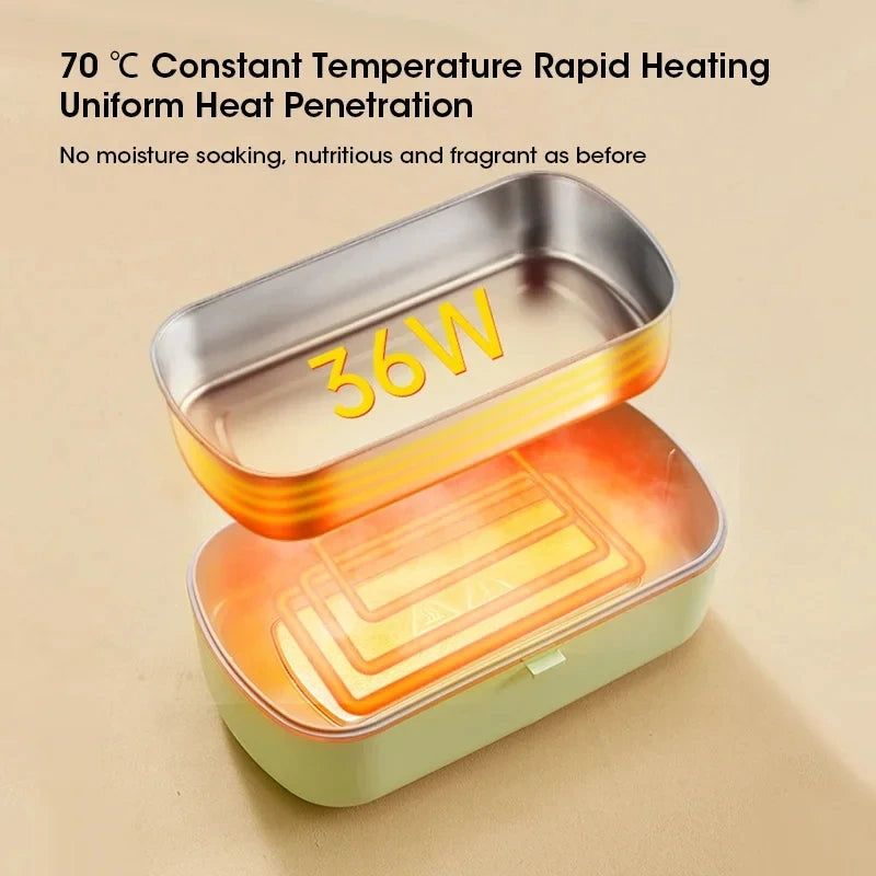 Electric Lunch Box Food Warmer | 304 Stainless Steel Bento Box