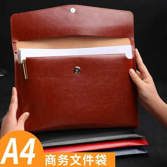 A4 PU Leather File Folder Briefcase | Document Organizer Bag Document Briefcase Bag Peaceful Pleasures Health and Wellness