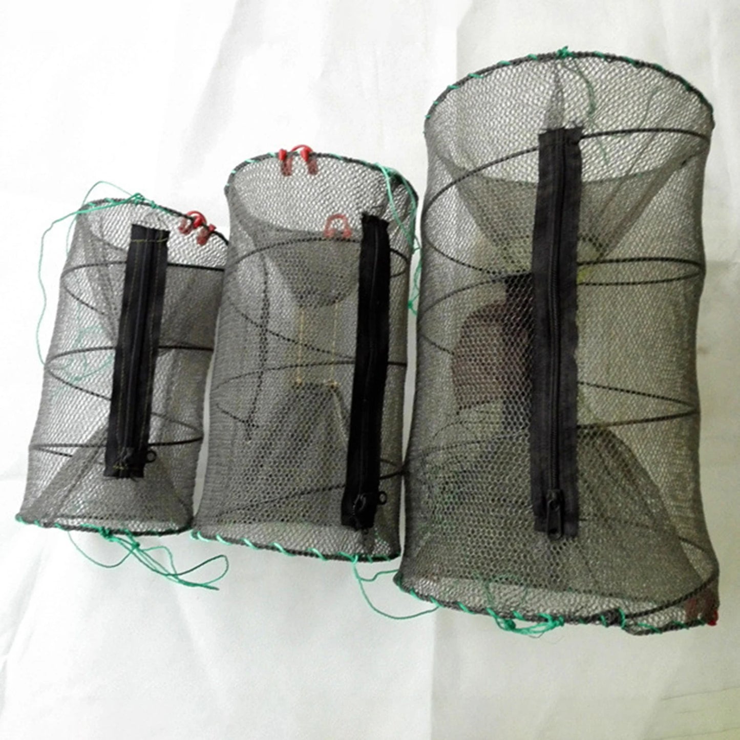 1Pcs Collapsible Steel Wire Nylon Net Fish Cage Mesh Fine Trap For Crab Shrimp And Crayfish Fishing Tackle Outdoor Enthusiasts Peaceful Pleasures Health and Wellness