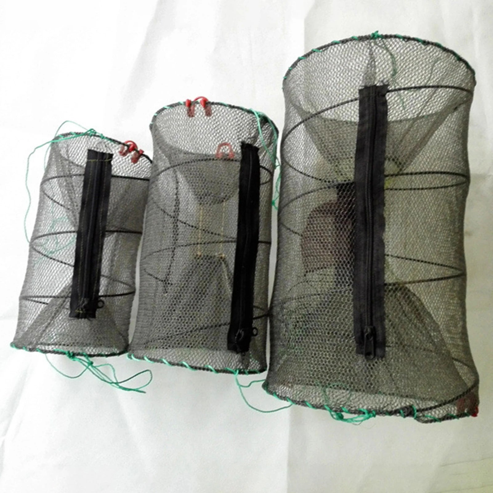 1Pcs Collapsible Steel Wire Nylon Net Fish Cage Mesh Fine Trap For Crab Shrimp And Crayfish Fishing Tackle Outdoor Enthusiasts Peaceful Pleasures Health and Wellness