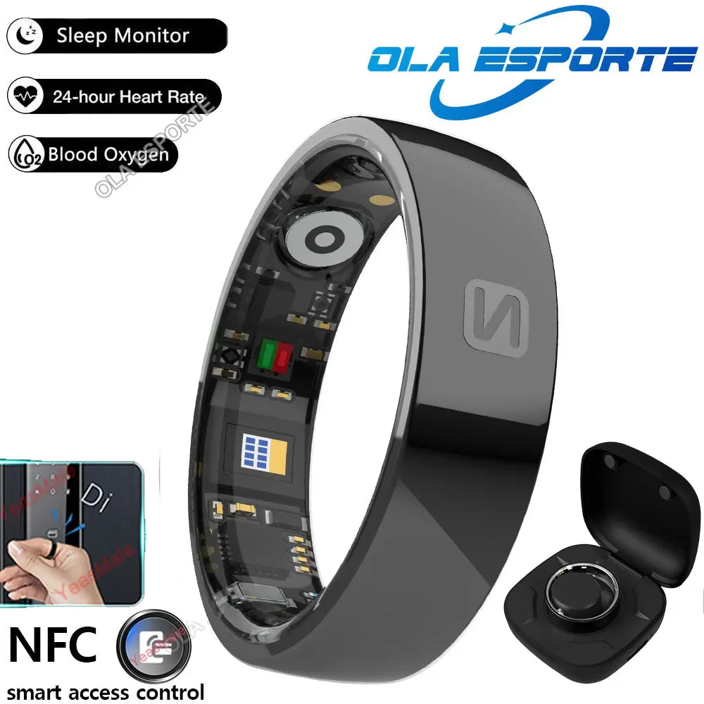 Smart NFC Ceramic Ring – Sleep, Heart Rate & SpO2 Tracker