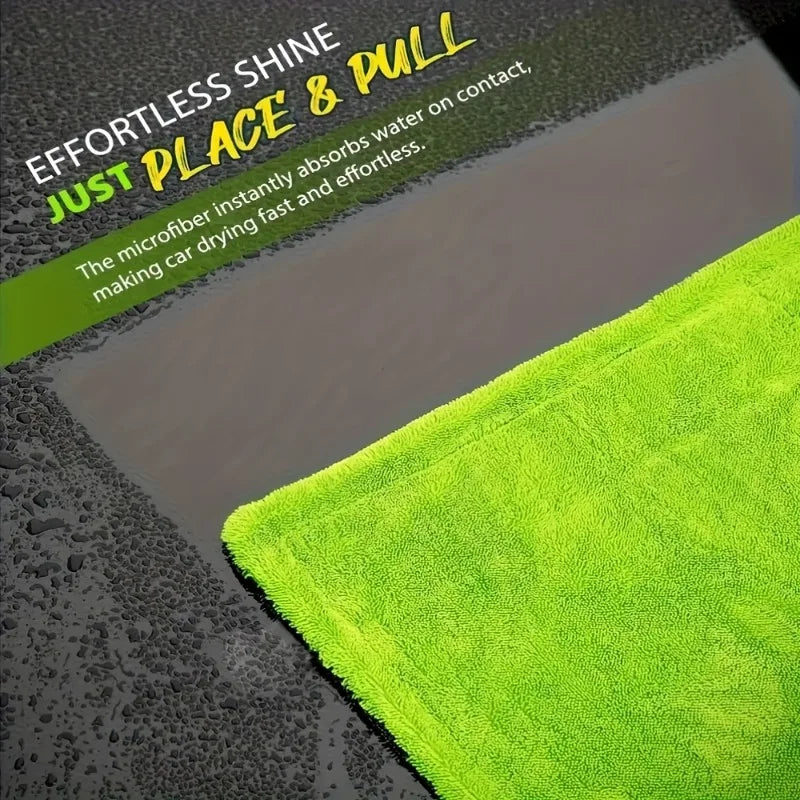 1/2 Pack Fluorescent Green Car Cleaning Cloth, Car Wash Towel, Glass Cleaning Towel, Extra Large and Thick, Super Absorbent, Non-Marking, Strong Water Absorption, Quick-Drying Car Wash Towel Peaceful Pleasures Health and Wellness