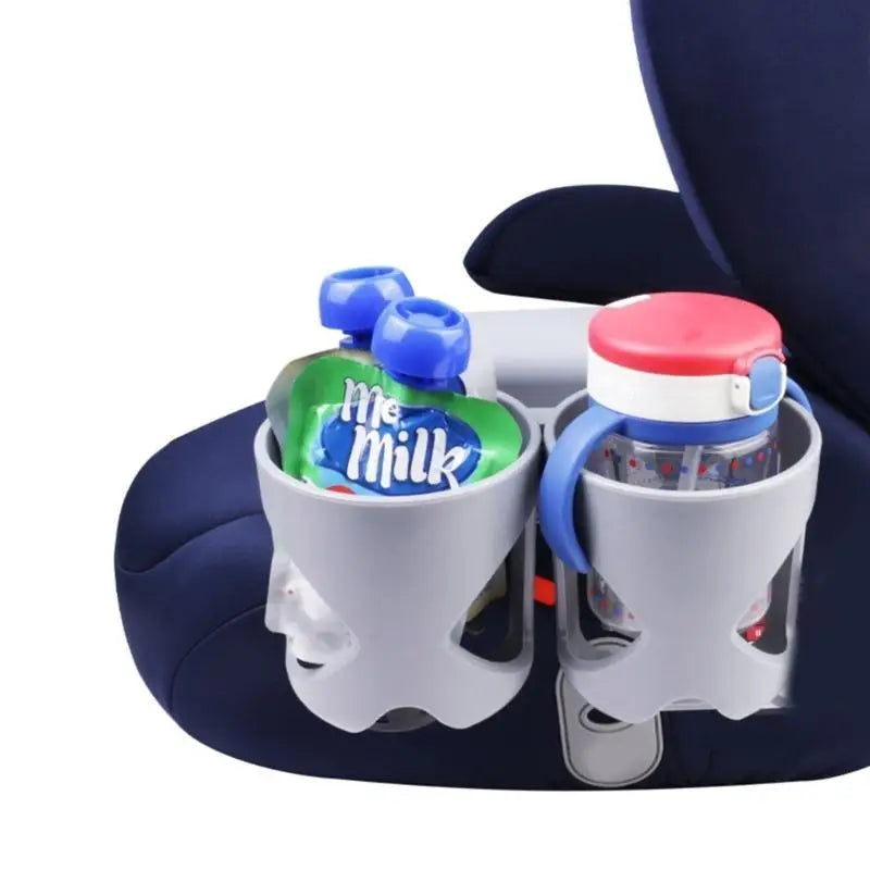 Double Slot Stroller & Car Seat Cup Holder – Nonslip Gray