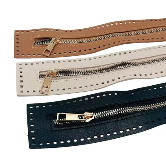 Repair Zipper Strip Braided Tape with Needle Holes PU Leather Luggage Bag Hardware Accessories DIY Replacement Zipper Pull Peaceful Pleasures Health and Wellness