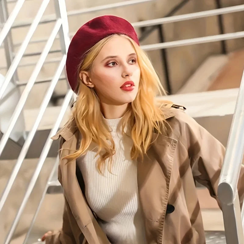 1pc Retro Knitted Beret Autumn And Winter Women's Fashion Painter Hat - Soft & Lightweight For Daily Use, Travel, Photography Peaceful Pleasures Health and Wellness