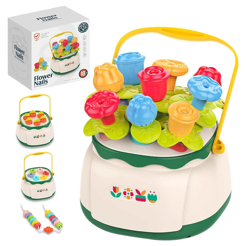 4in1 Baby Montessori Toy Toddler Shape Sorting Blocks Training Beads