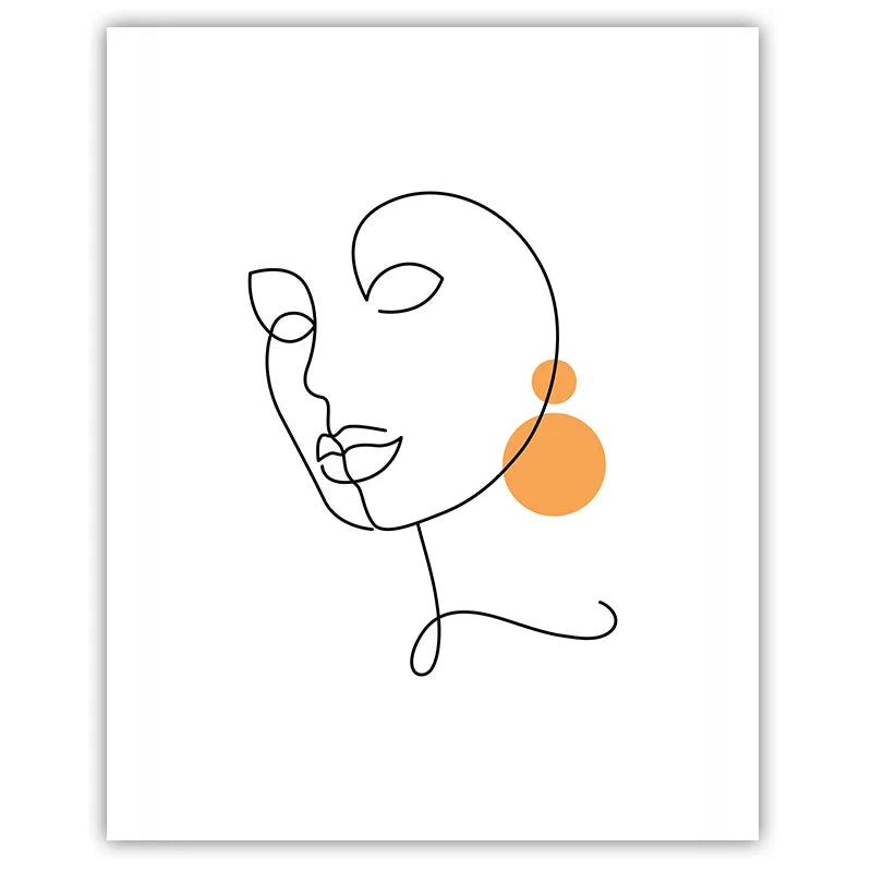 Abstract Woman Geometric Line Art Canvas Print | Modern Wall Decor Canvas Wall Art Print Peaceful Pleasures Health and Wellness 03 50x70cm NoFrame China Mainland