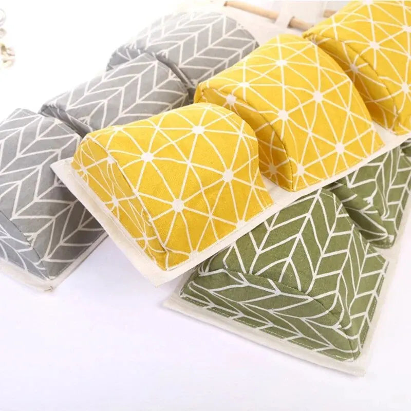 Cotton Linen Wall Hanging Storage Bag – 3-Pocket Organizer