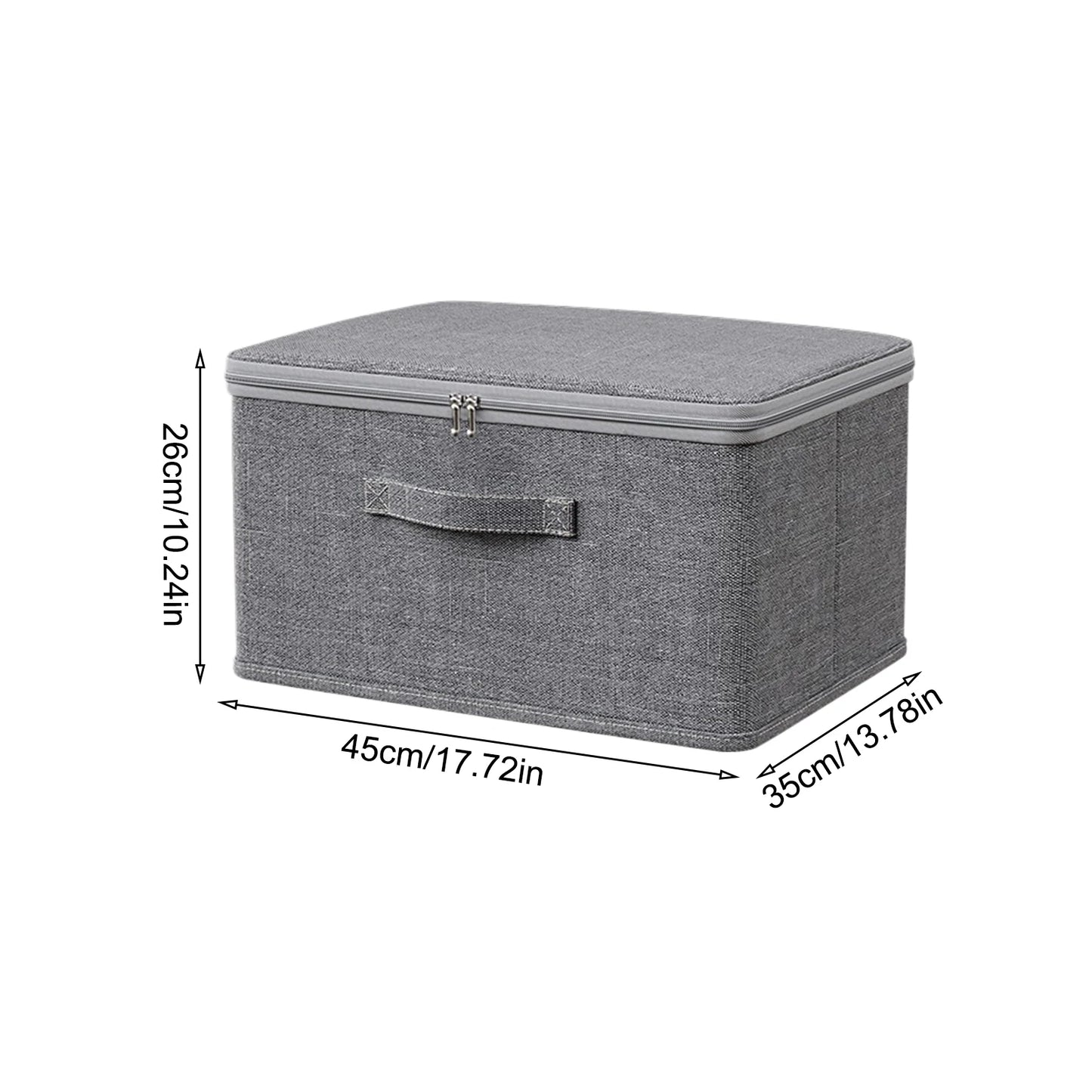 Lockable Storage Box, Odor Proof Stackable Container With Handle, Washable Shelf Baskets For Blanket Clothing Toys Home Organiza Peaceful Pleasures Health and Wellness L gray one handle