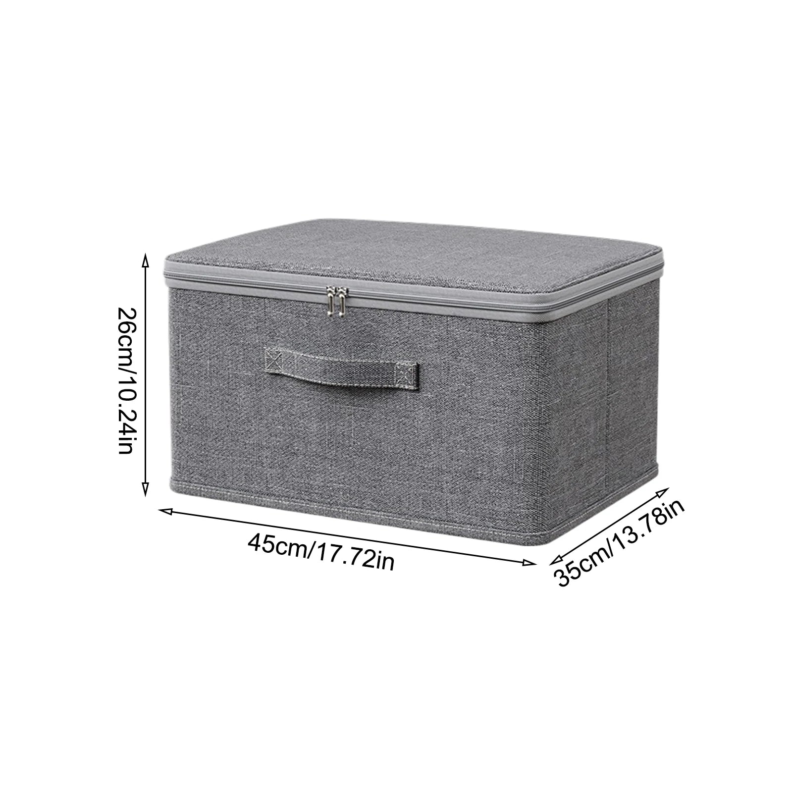 Lockable Storage Box, Odor Proof Stackable Container With Handle, Washable Shelf Baskets For Blanket Clothing Toys Home Organiza Peaceful Pleasures Health and Wellness L gray one handle
