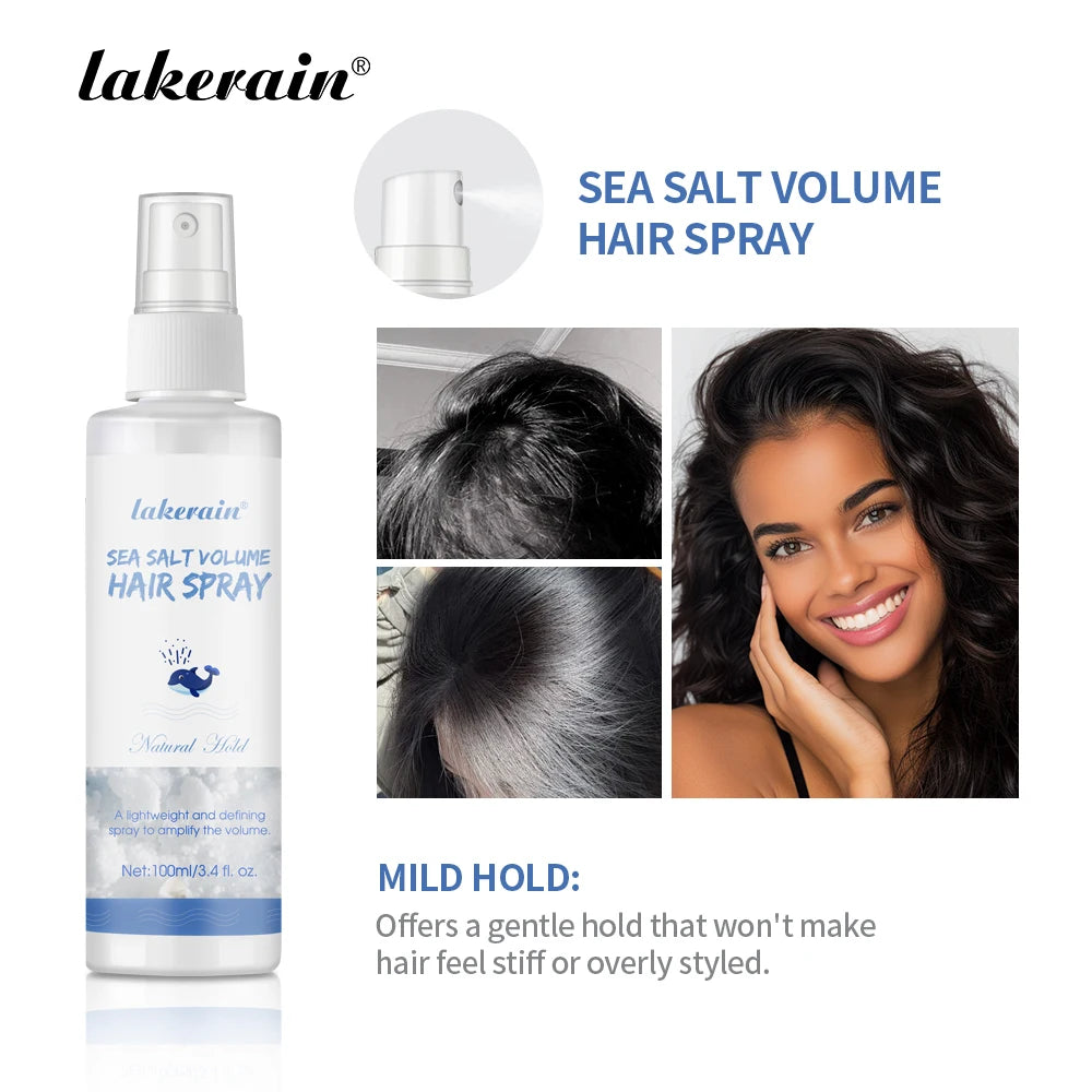 Volumizing Sea Salt Hair Spray Dry Shampoo Anti-Frizz Detangler Long Lasting Hair Styling & Care Product Peaceful Pleasures Health and Wellness 100ml