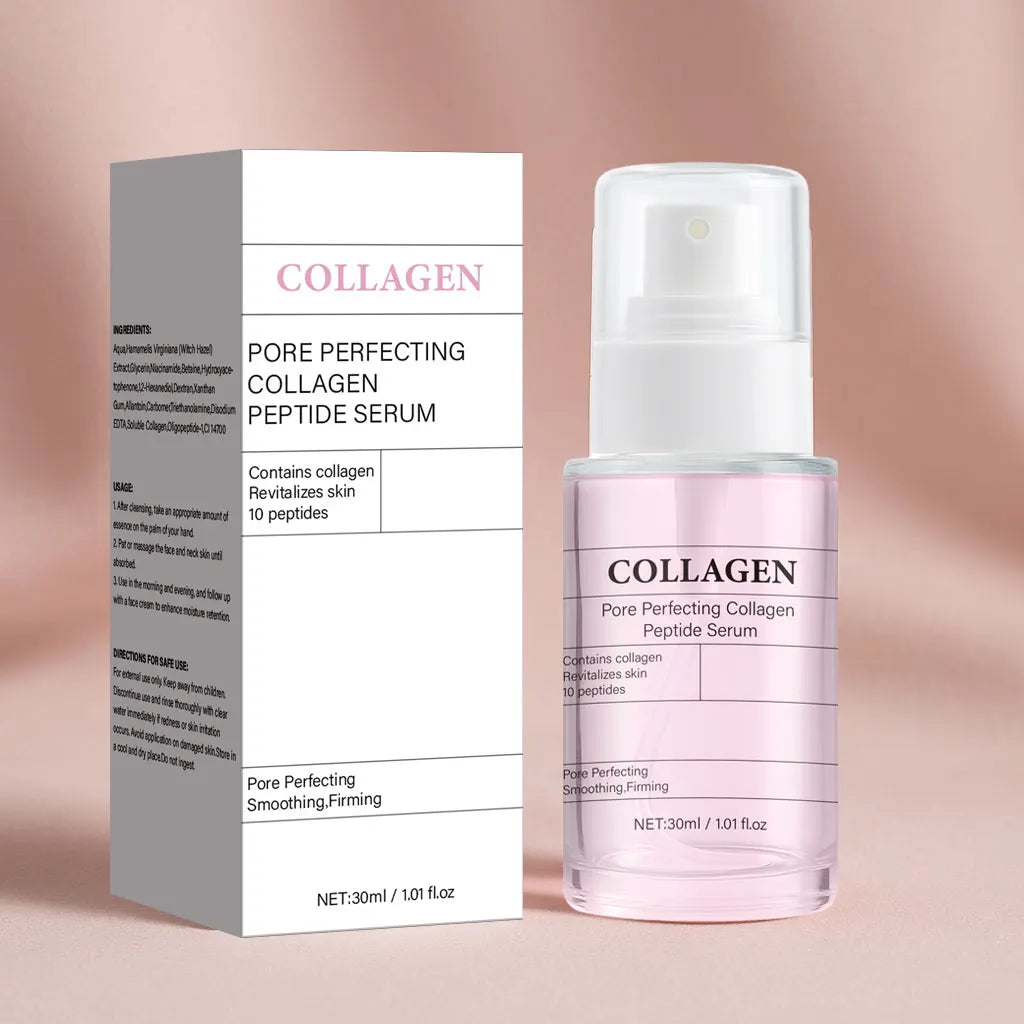 Pore Perfecting Collagen Peptide Serum,Firming & Radiance, Pore Care, Makeup Prep Serum for All Skin Types, Korean Skincare,30ml Peaceful Pleasures Health and Wellness