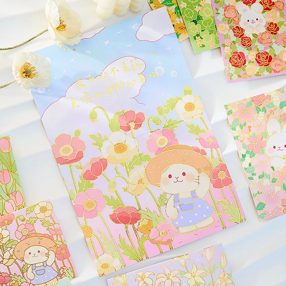 Flower Sea Melody Series Stamped Envelope Letter Beauty Sealing