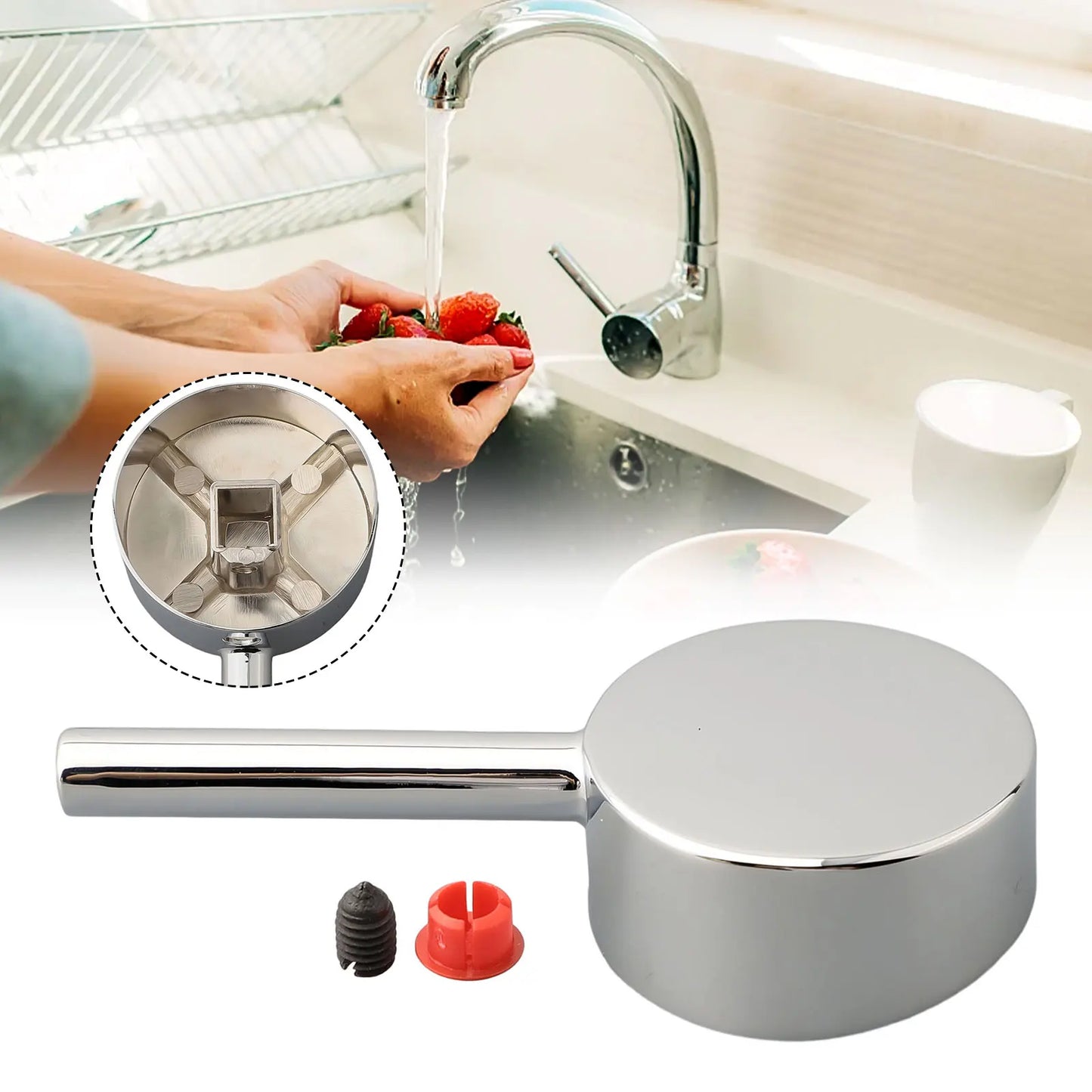 Chrome Zinc Alloy Faucet Handle Replacement – Kitchen & Bathroom