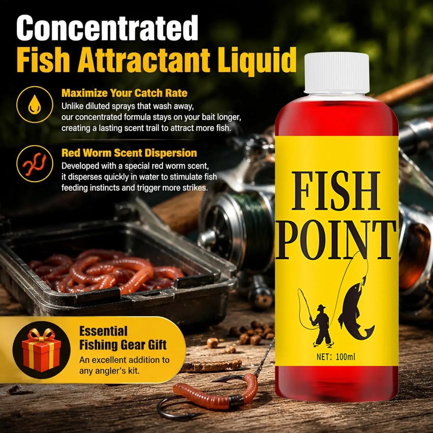 100ml Fish Attractant Liquid | Trout, Bass, Carp & Tilapia Scent