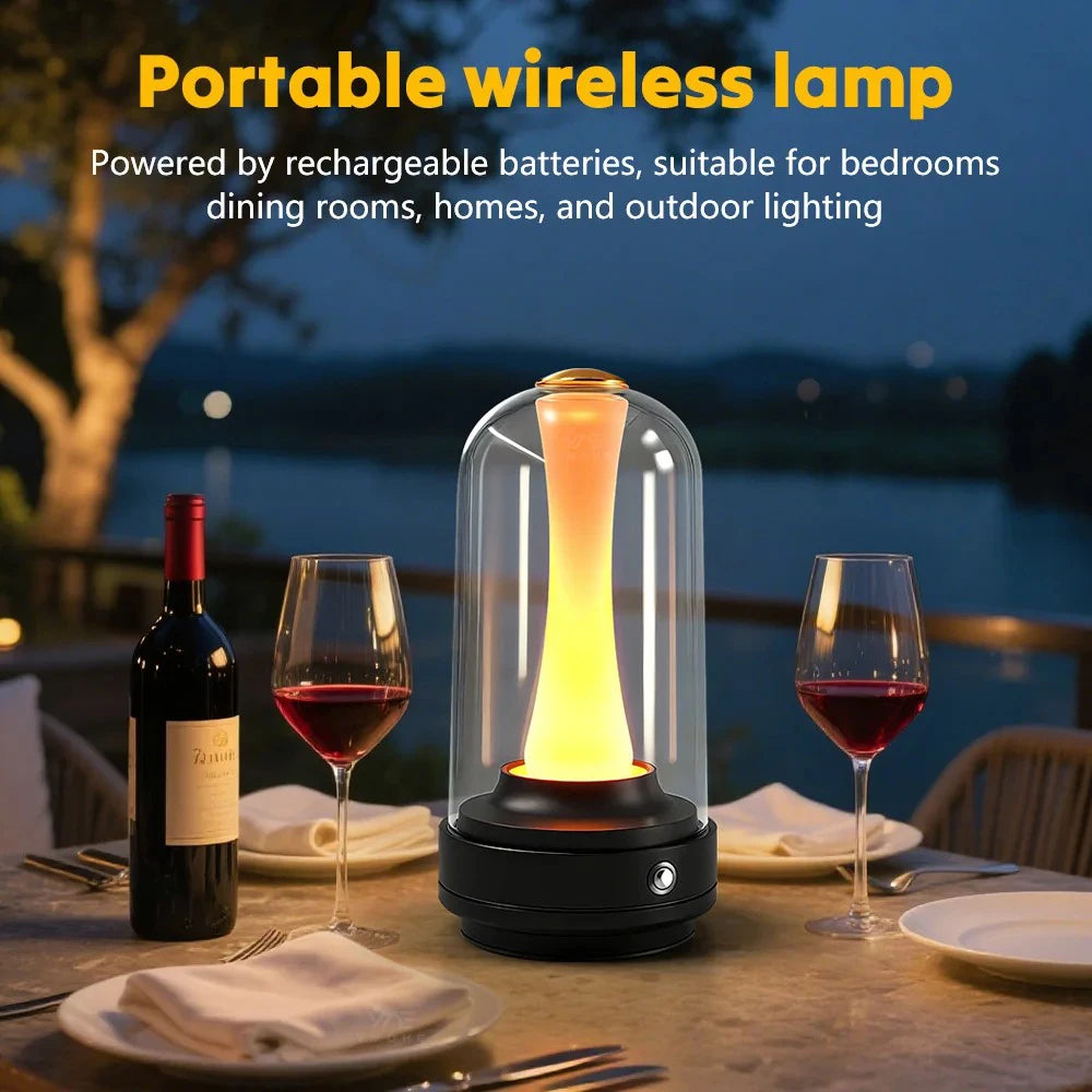 Dimmable Candle Room Lamp Rechargeable Touch Waterproof Reading Mood Light For Home Bedside Bar Desk Outdoor Mushroom Lamp Peaceful Pleasures Health and Wellness