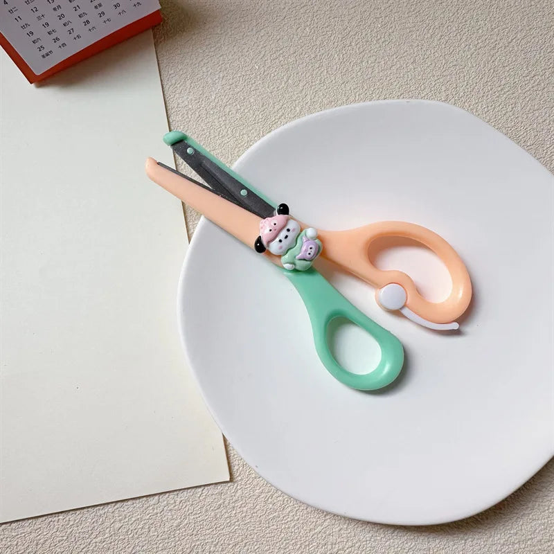 Cartoon Mini Safety Scissors for Kids, Students & DIY Crafts Mini Craft Scissors Peaceful Pleasures Health and Wellness Green Boy