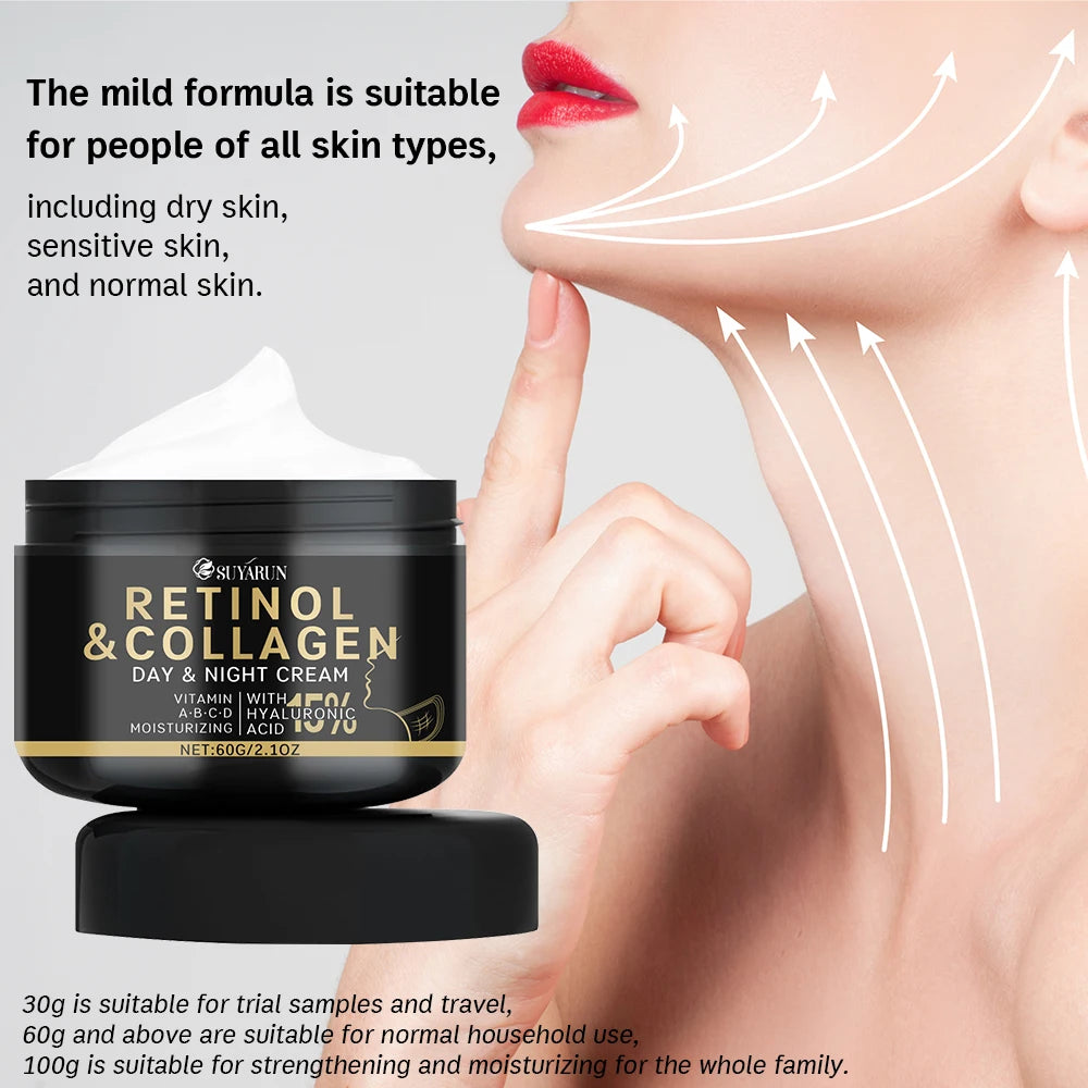 SUYARUN Retinol Collagen Neck Cream - Anti-Aging Firming Treatment for Wrinkles, Lifting Moisturizer (Organic, Unisex). Peaceful Pleasures Health and Wellness