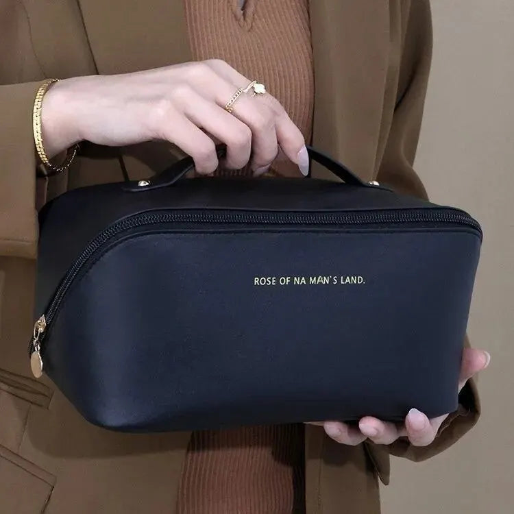 Large Travel Makeup Organizer Bag | Zippered Cosmetic Pouch