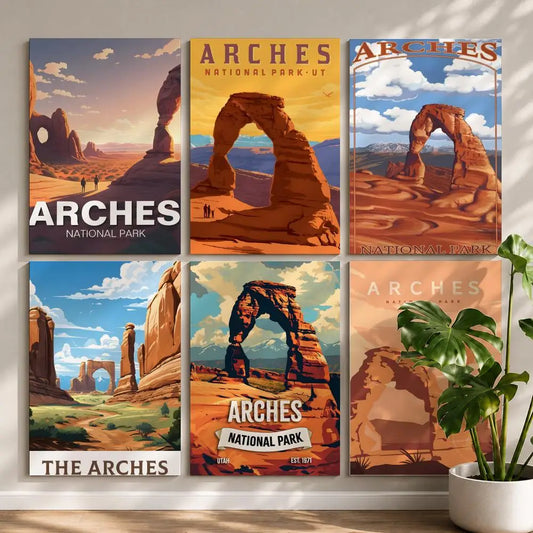 Scenery A-Arches National ParkS Poster HD Self Adhesive Waterproof Wall Art Ideal for Home Office Dorm Bedroom Great Gift Peaceful Pleasures Health and Wellness