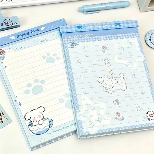 Blue Puppy Party Hardshell Notebook Ins Tearable Drafts Appearance Peaceful Pleasures Health and Wellness