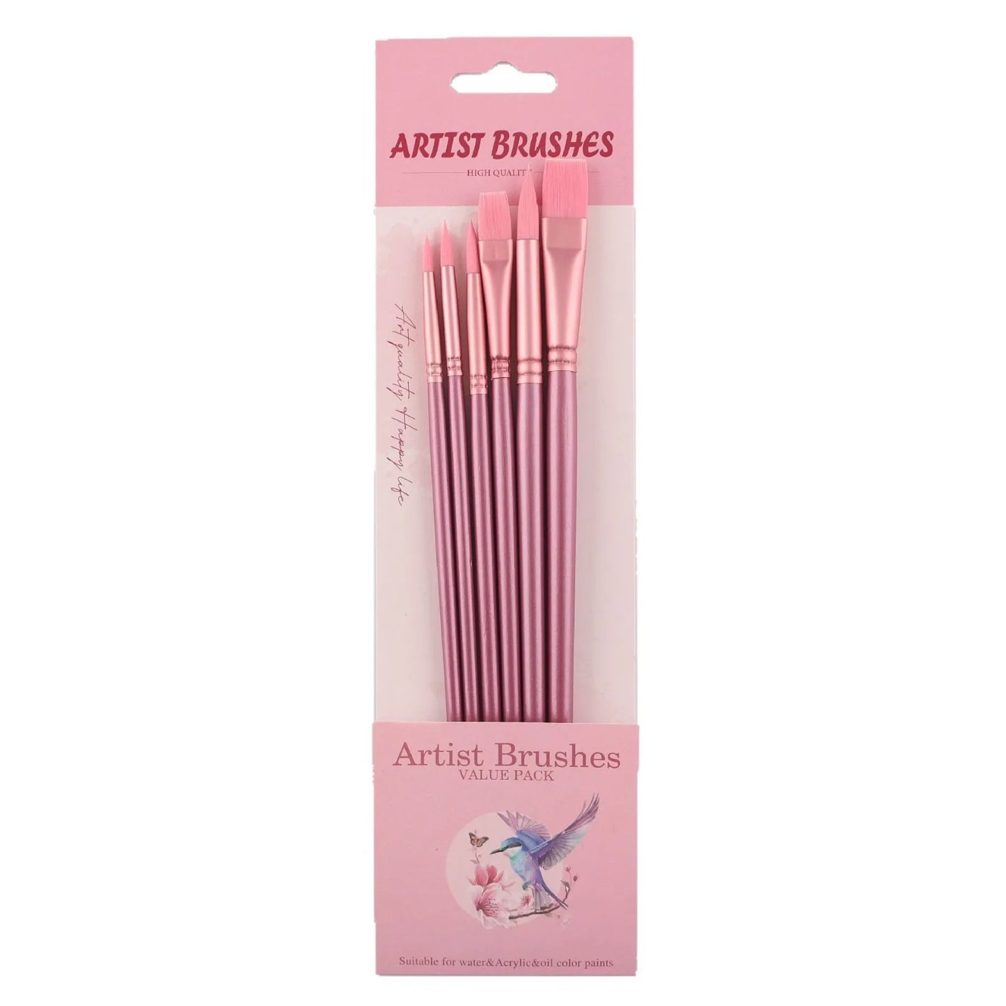 Bview Art 4 Professional Watercolor Brush Macaron Colors Nylon Hair