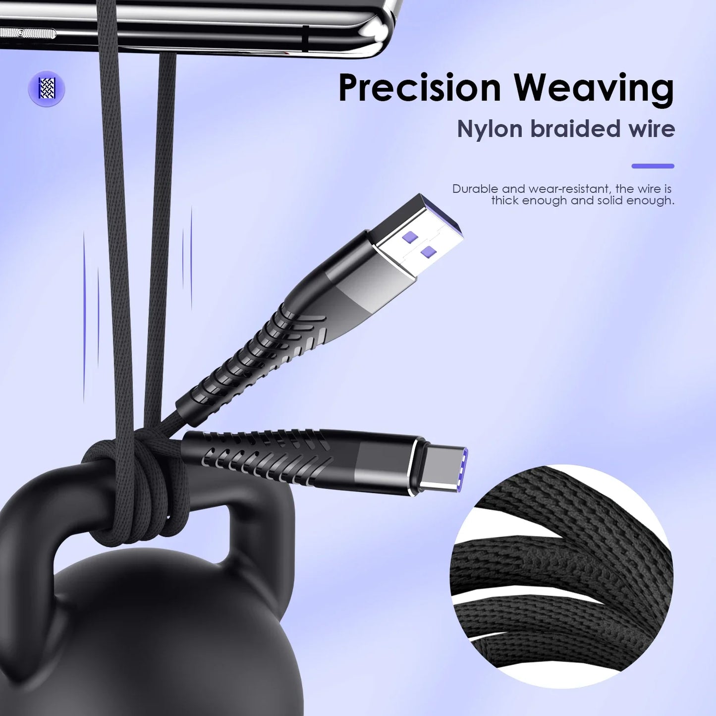 PD 100W USB-C Fast Charging Cable – iPhone 15 16 Samsung