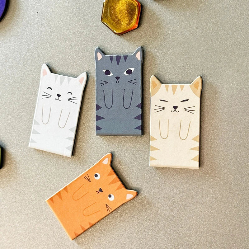 4-Pack Cute Animal Magnetic Bookmarks – Dog & Cat Cartoon