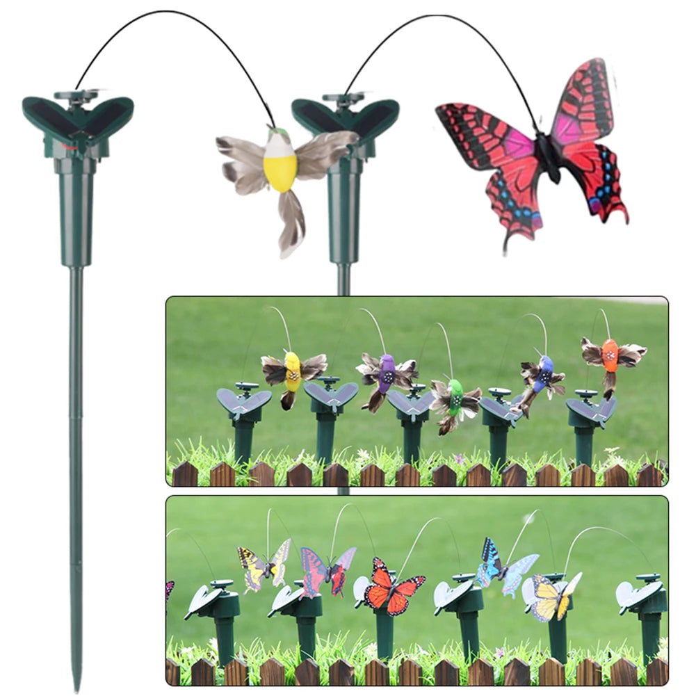 1-3Pcs Solar Powered Flying Wobble Fluttering Butterfly Ornament Cute Animal Solar Flying Butterfly Decor Yard Outdoor Decor Peaceful Pleasures Health and Wellness