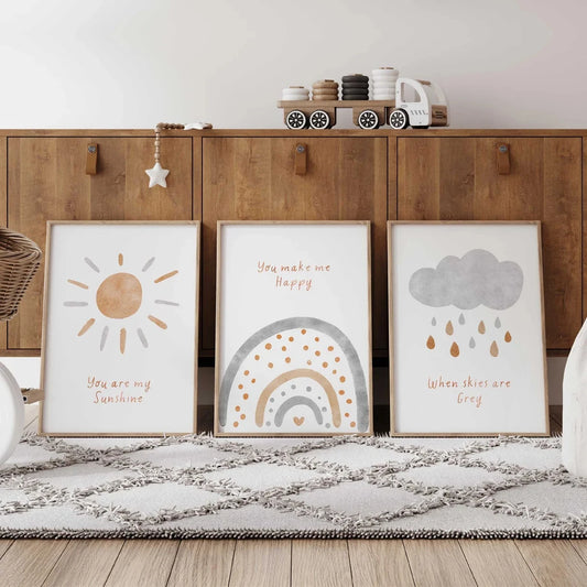 3-Piece "You Are My Sunshine" Minimalist Canvas Wall Art Set Canvas Wall Art Set Peaceful Pleasures Health and Wellness G4414-3pcs 21x30cm Unframed
