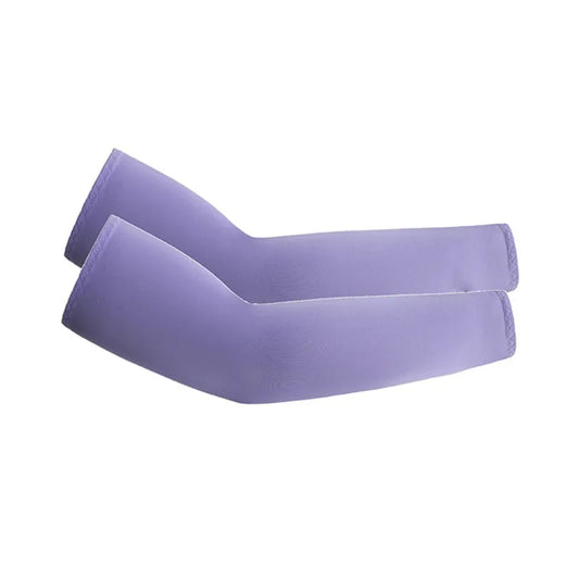 Cycling Sun Protection Ice Silk Sleeves Comfortable Breathable and UV-resistant Arm Protection Sleeves for Outdoor Cycling Peaceful Pleasures Health and Wellness purple-1 pair