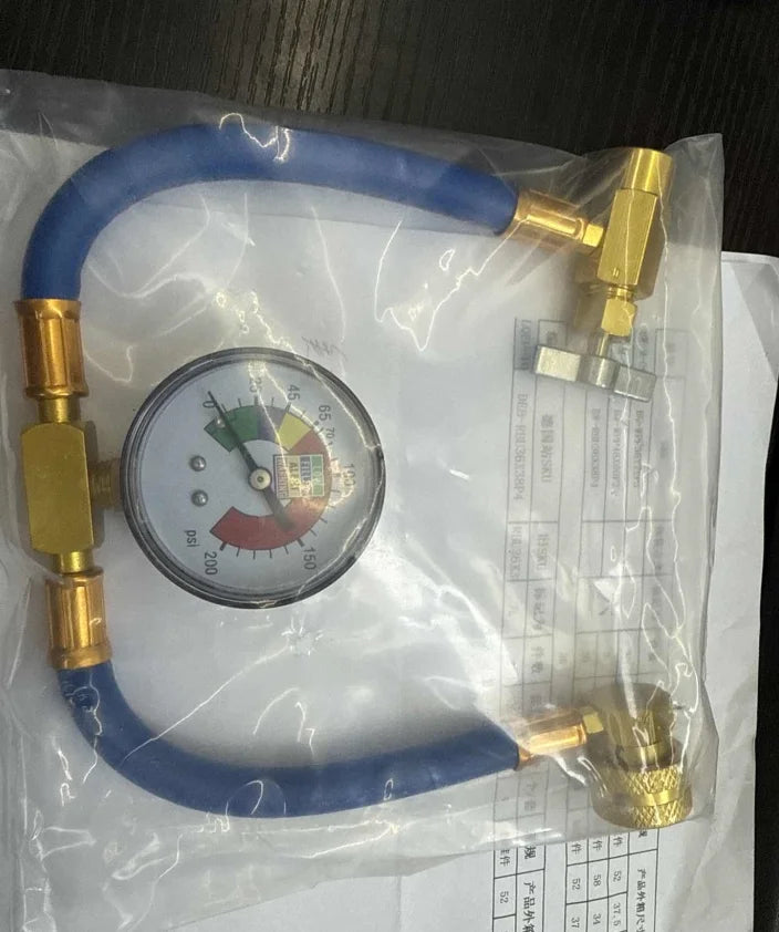Refrigerant filling fluorine tube R134A refrigerant quick refill fluoride tube with 1/2 ACME valve bottle connection. Peaceful Pleasures Health and Wellness A