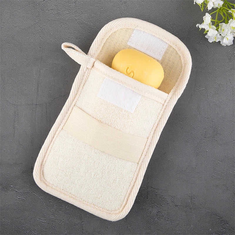 Cotton Linen Soap Saver Bag | Exfoliating Shower Mesh Pouch