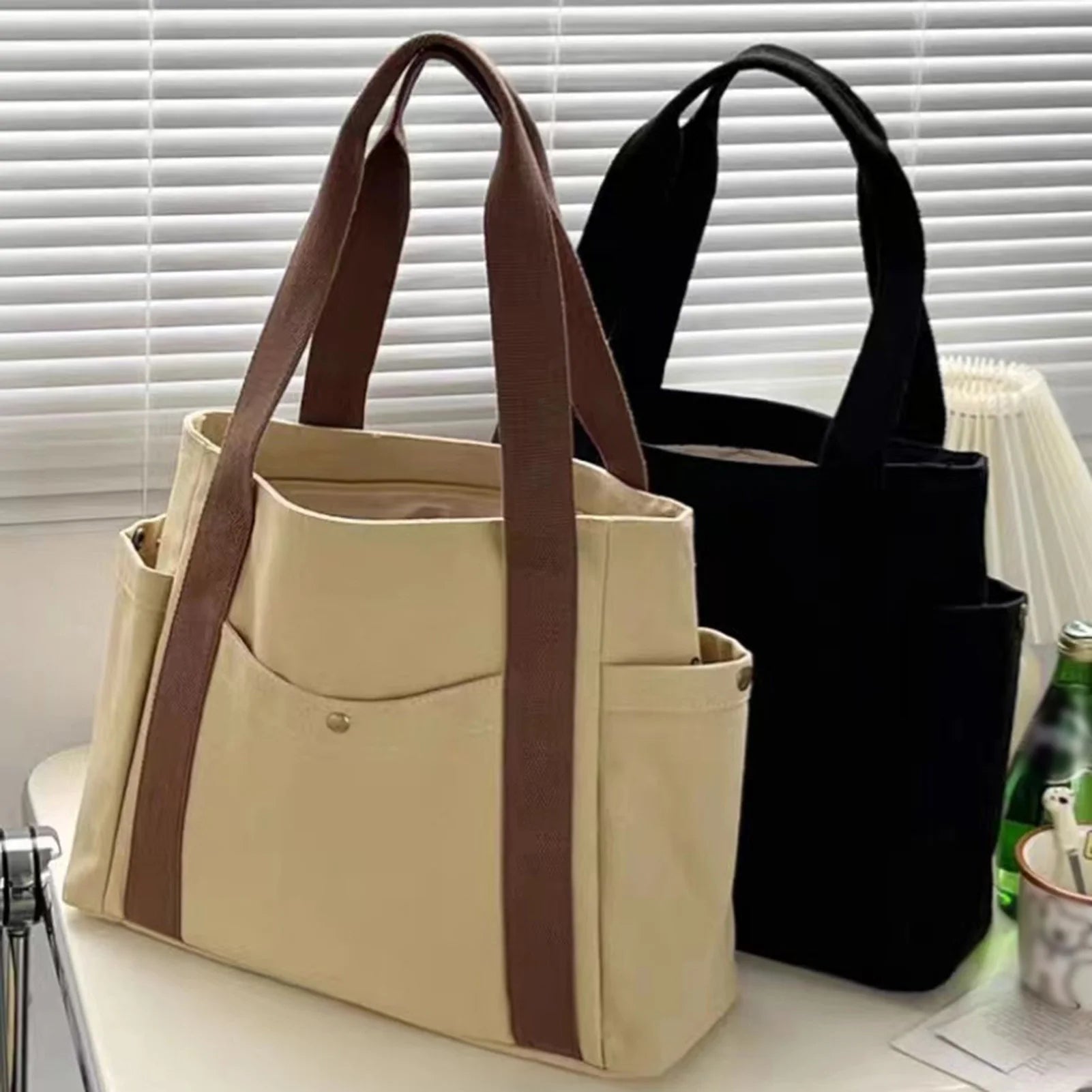 Large-Capacity Travel Tote Bag All-Match Tear-Resistant Handle Tote Bag Ideal Gift for Yourself Female Friends Peaceful Pleasures Health and Wellness