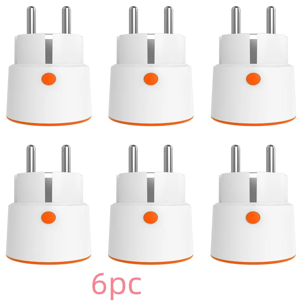 Tuya Zigbee 3.0 Smart Powe Plug EU 16A Outlet Socket Child Lock Smart Life Remote Control Work for Homekit Alexa Google Home Peaceful Pleasures Health and Wellness 6 PCS