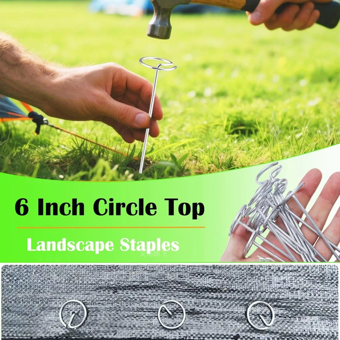 50-Piece 6" G-Shape Landscape Fabric Pins & Garden Stakes Landscape Ground Stakes Peaceful Pleasures Health and Wellness China Mainland