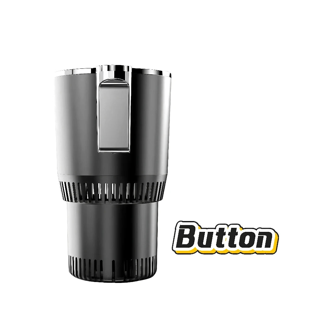 12V Smart Car Hot Cold Cup One-Touch Fast Heating Cooling Digital Temperature Display Portable Vehicle Heating Cooling Cup Peaceful Pleasures Health and Wellness Button Black